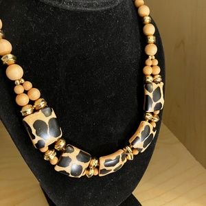 Cheetah Inspired Beaded Necklace